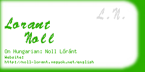 lorant noll business card